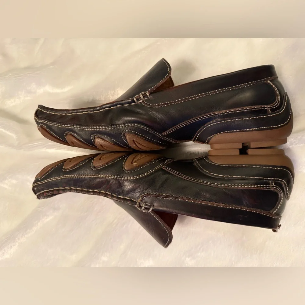 Men’s Aldo Dark Brown Leather Slip-On Loafers - Picture 9 of 11